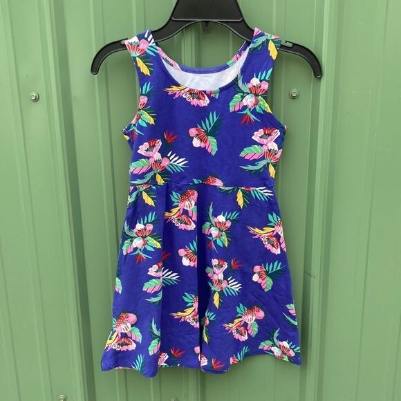 LITTLE GIRLS COTTON Tropical Print & Pink Pullover Dress Lot Size 6X - Picture 5 of 7